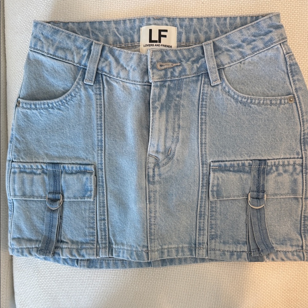 Lovers + Friends Light Blue Mini Skirt - Picture 3 of 6